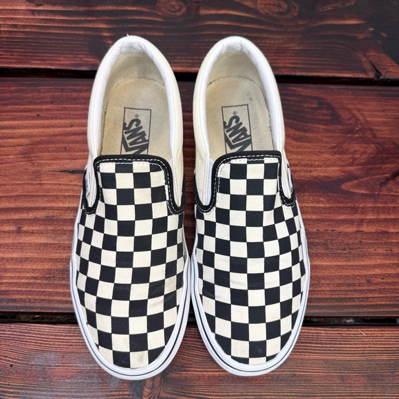 Vans Classic Slip-On Checkerboard Black White Women’s 8.5 / Men’s 7 - Picture 5 of 8